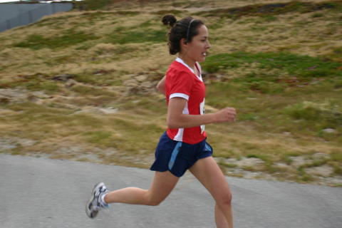 Vanessa coming in First during the Fit and Free from HIV 5K