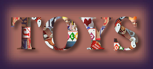 "Toys: Clipping Layers, Edge Effects, Drop Shadow" (copyright 1999 Melissa Aellos)