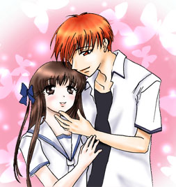 Sweet pic of Kyou and Tohru.