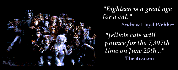 Quotes from Andrew Lloyd Webber and Theatre.com on the closing of CATS...