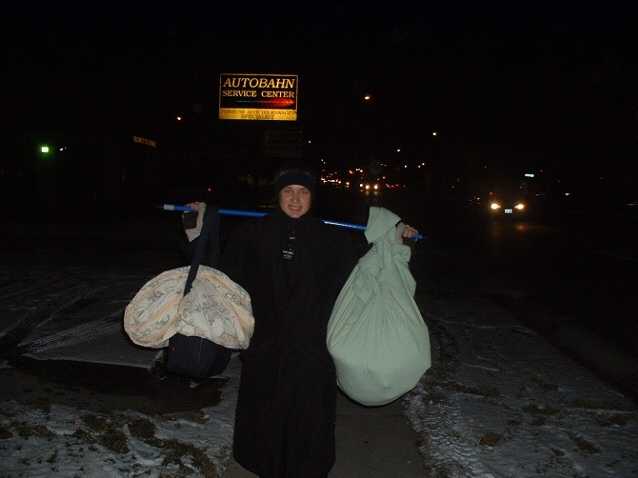 On the way to a sleep-over