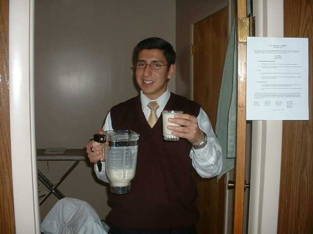 Look at that smoothy, he loves the banana BP shakes I introduced him too