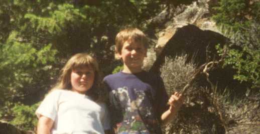 me and jamie with a rattlesnake skin