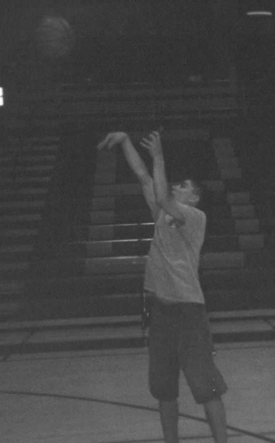 aaron, my best bud shootin a ball