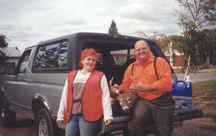 my sister kim, and my dad after hunting