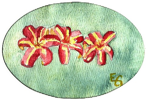 Very small watercolor.&nbsp; Tip-its very hard to paint something small with watercolors!!