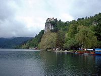 Bled Castle, Slovenia, from the lakeside