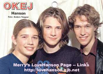 Merry's LoveHanson Page - Links to other HANSON sites