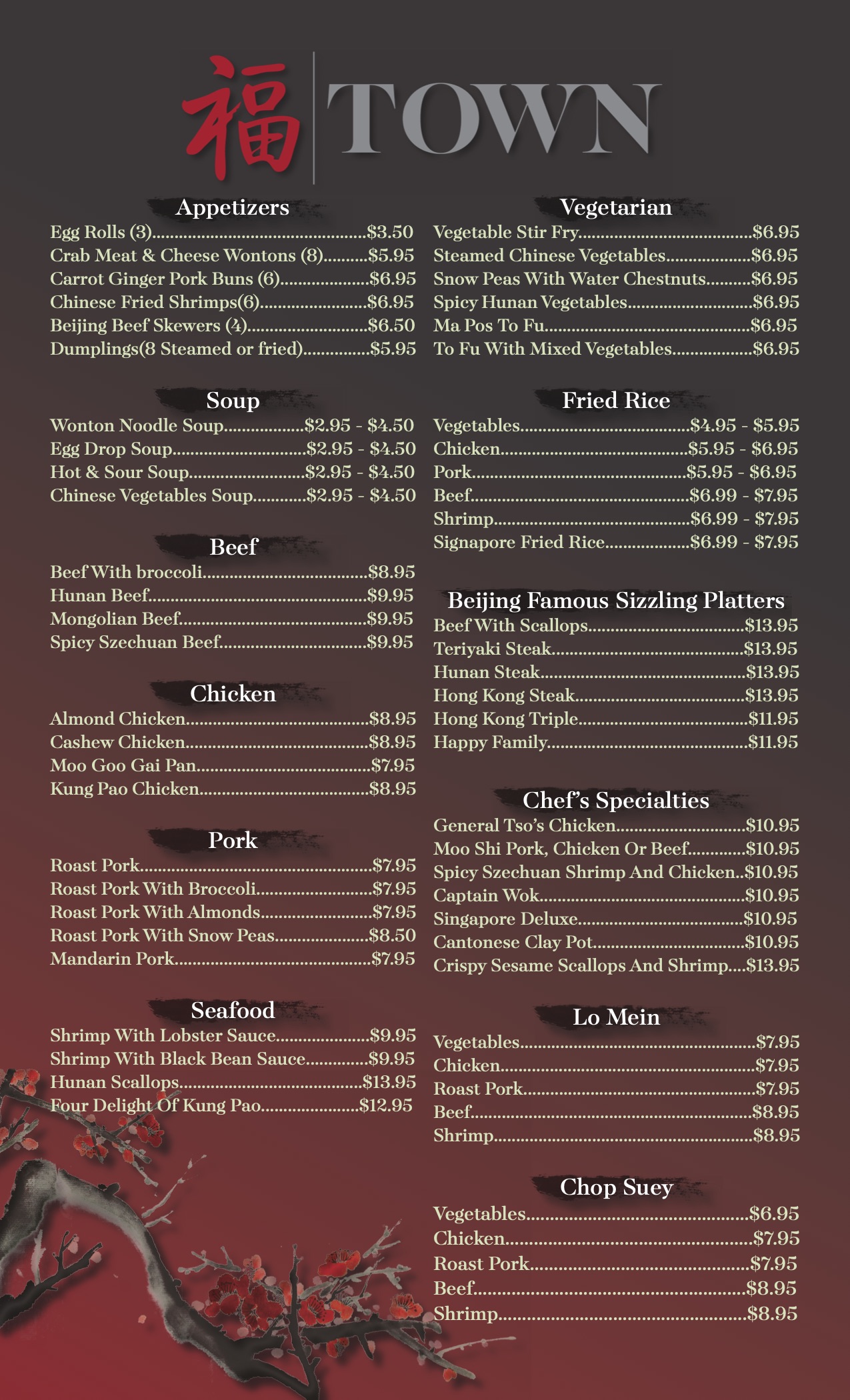 TOWN Menu PDF