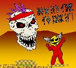 This is a piece of fan art for a web cartoon called "Radiskull & Devil doll" you can find a link to their site in my LINKS section.
