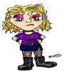 I've been thinking about getting some t-shirts / tops printed up with my characters on them, and so thought I'd try to expand my range of human characters. The hair style was nicked from somebody in the college library ( the hair theif strikes again Bwahhahaahaa!!)