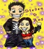 This is a marking point in my art work, simply becuase I went for such a long time before this where i didnt draw anything. But since then I've been doodling all the time :D. Its a picture of me with my very good friend Ros, based on a actual photo which I might put up somewhere at a later date.