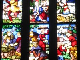 Stained glass window in the duomo