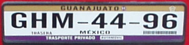Guanajuato plate, European size