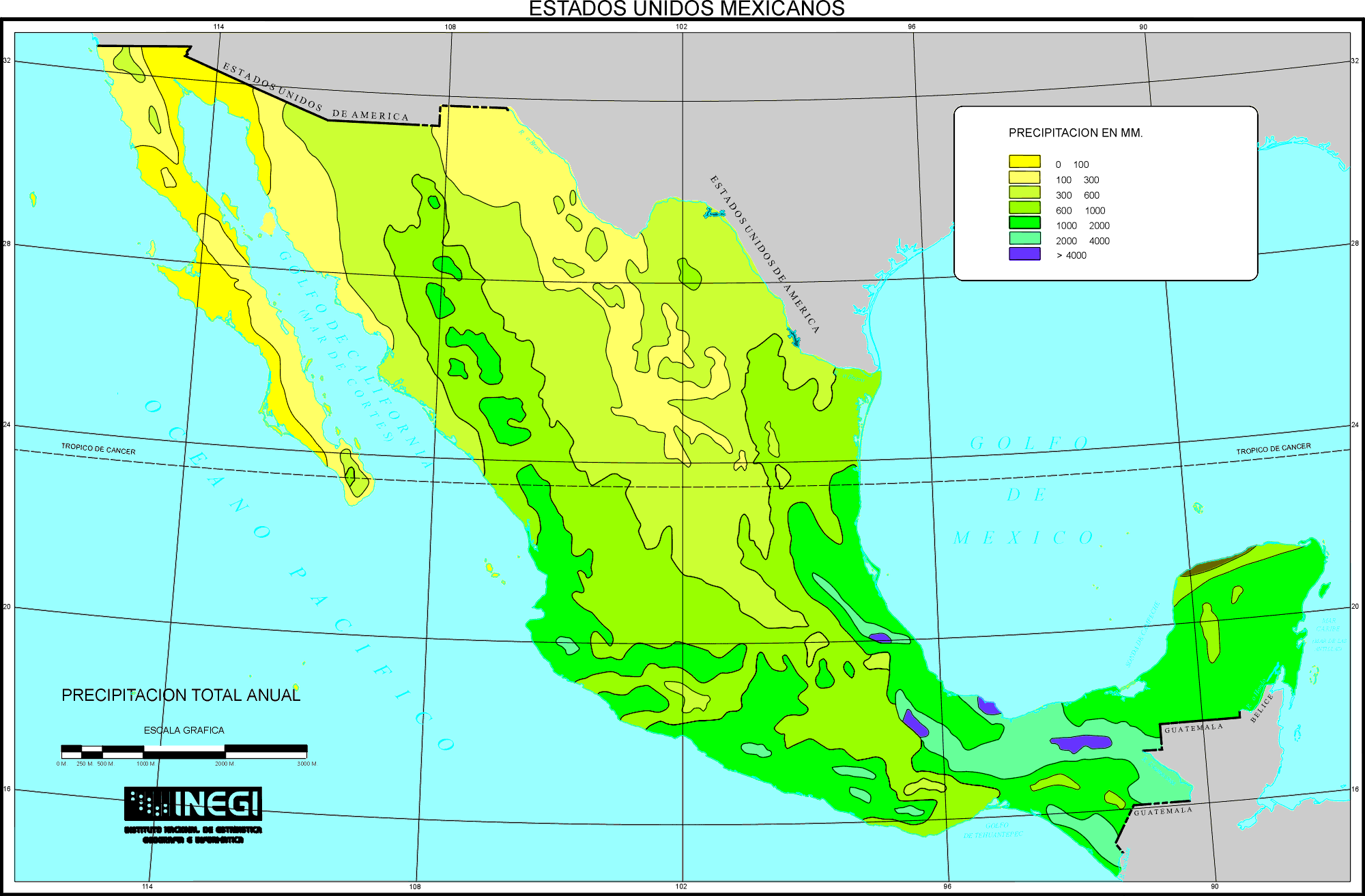 Mapa de Precipitaci&oacute;n Total Anual