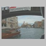 View from below Accademia Bridge to Punto della Dogana