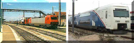 La v�a ya est� siendo reparada (izq.), y pronto los nuevos trenes cirecular�n hacia y desde Lisboa a mayor velocidad (der.)