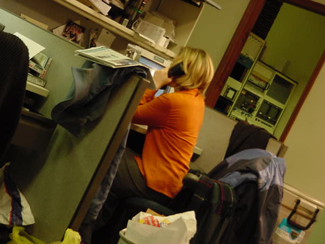 Kathy, today at work didnt know I snapped her photo!