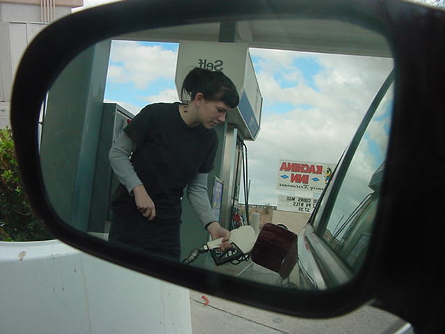 pump n munch, fillin the car,&nbsp; barby's favorite task....