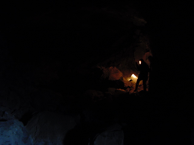 Deep in a lava tube, El Malpais