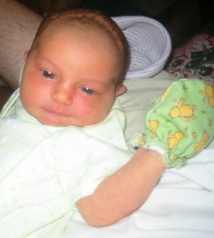 baby opening her eyes