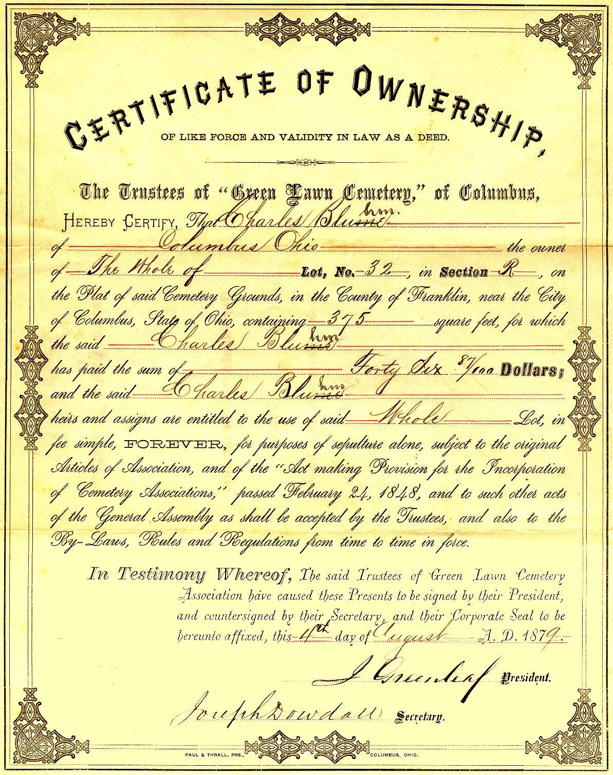 Greenlawn deed