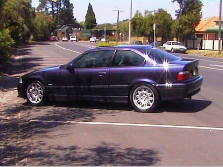 Rear and side view of the car 
