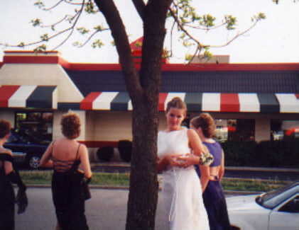 A striking pose of Danielle before our prom dinner.