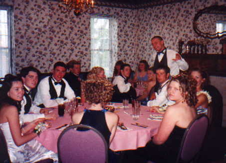 Theres us eating at Pios.
