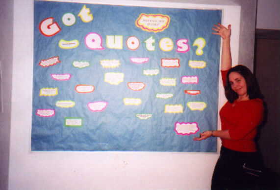 This is her showing off the board by her room... doesnt she look like Vanna White?