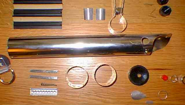 hardware parts of my attempt at a graflex sabre