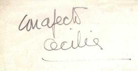 Dedicatoria de Cecilia en el single promocional de 'Fui'