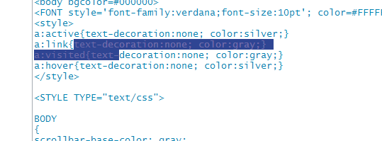 notice the text and highlighted text colors
