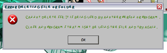 notice the error message text and okay button colors