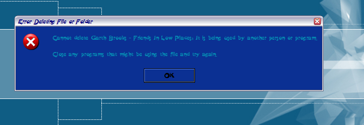 notice the error message text and okay button colors