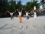 Posing with our huge letters