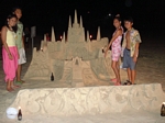With an amazing sandcastle