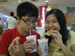 Traditional Singaporean breakfast - Kaya toast and iced Milo