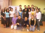 With several other foreign students at a church welcome party