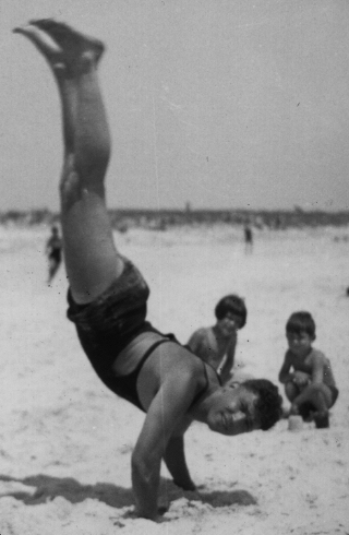 Angelo doing a handstand
