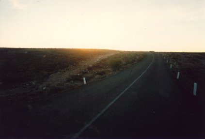 Sunrise on the road