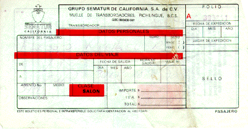 Ticket for ferry