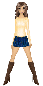 This doll is for my jean skirt tutorial. Its an ok doll. I like the hair, HATE the shirt, and love the boots