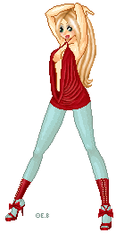Aww it's my stylish slut. Yes I saw these shoes at a fashion site and I wanted to make a doll around them. That's what I got lol. The shading could be alot better though