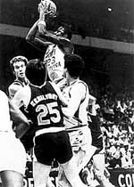 1981-84 Michael goes for the jump shot at UNC.