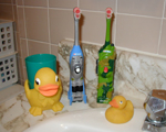 our toothbrushes!