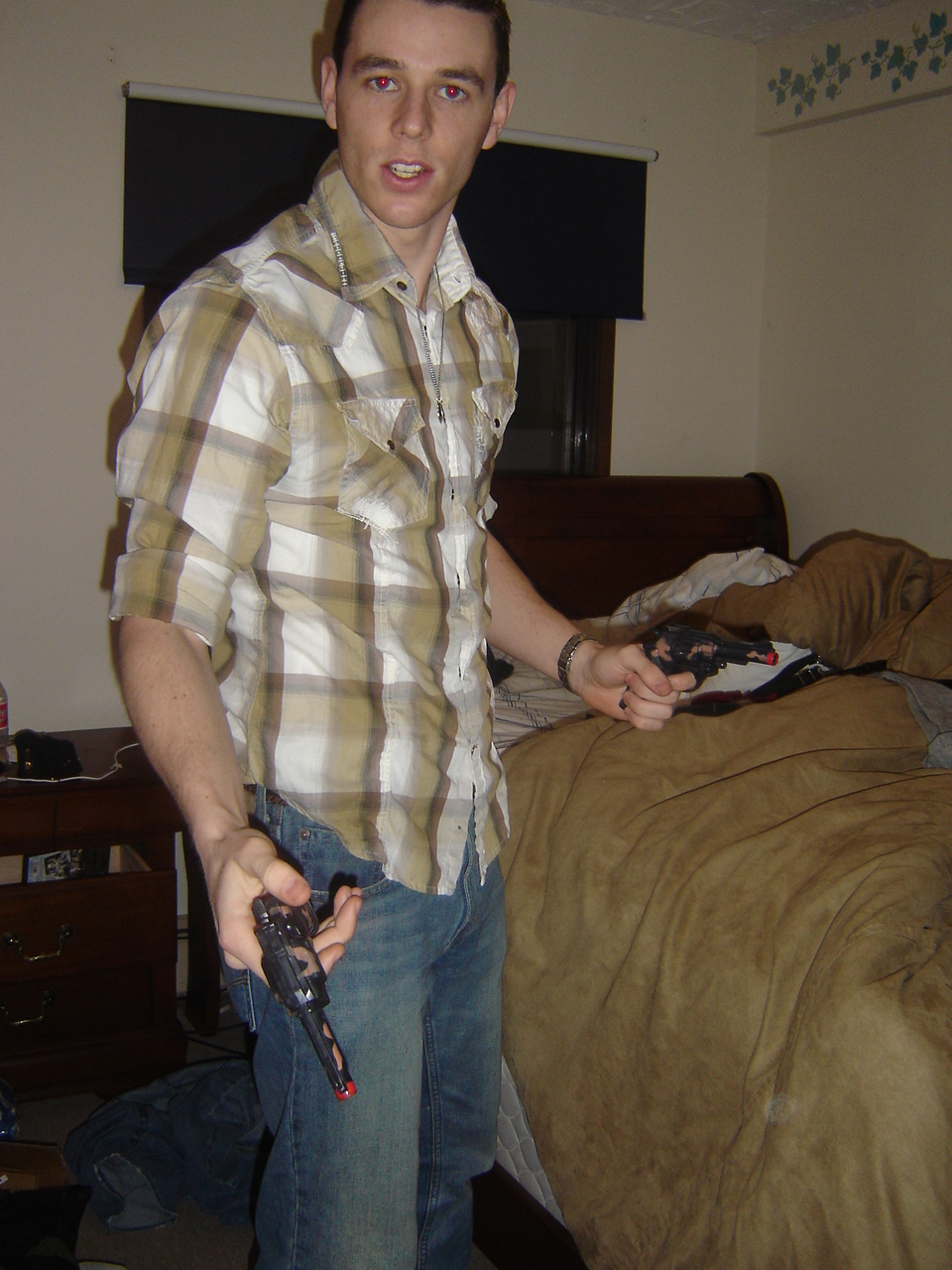 Chris playing with his Toys