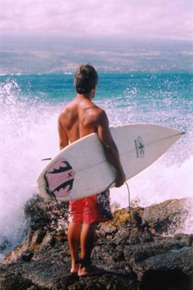 Surfer Splash
Leiliwi Beach, January 2006
Photo by Mitchell "Mickey"Lasco
