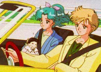 Haruka, Michiru and baby Hotaru