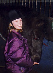 Jag och islandsh�sten Blida p� turridning vintern 2003